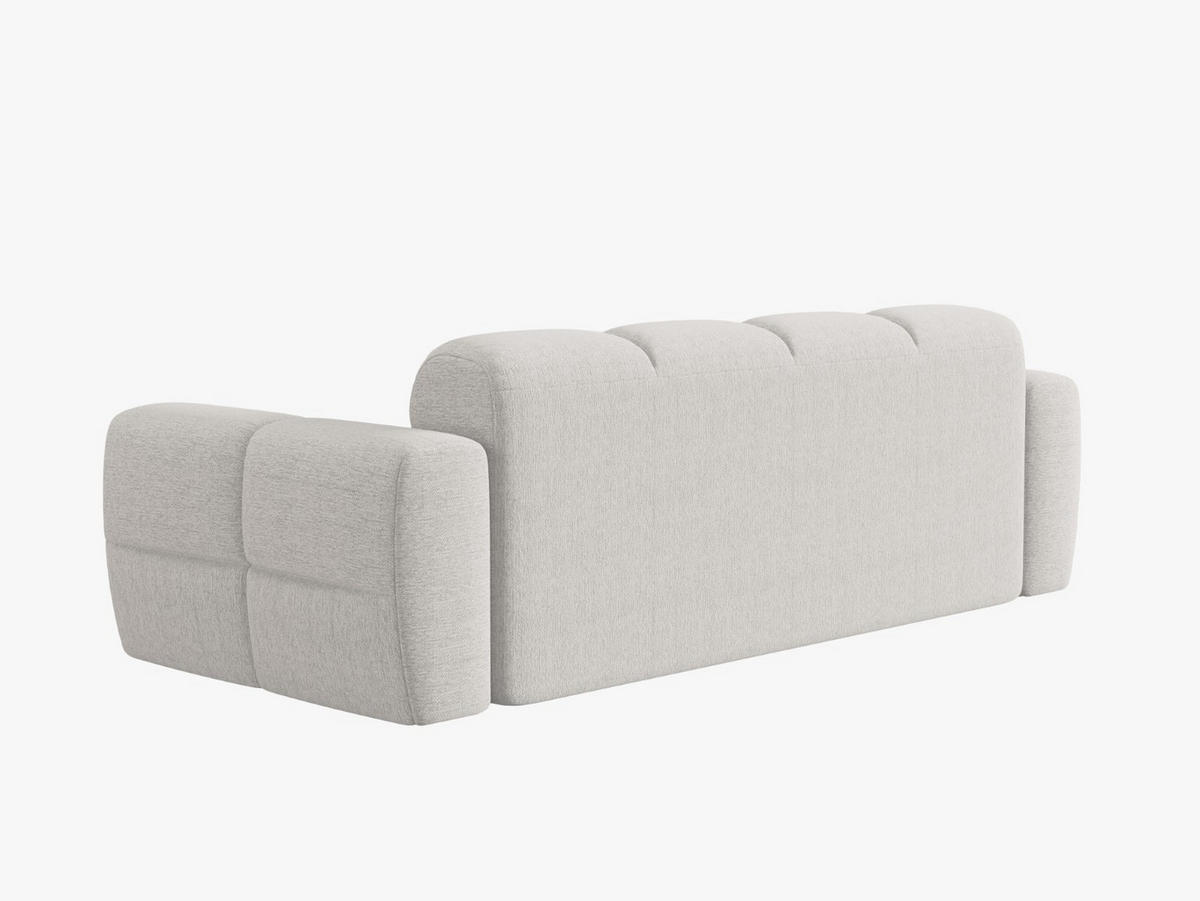 SOFA Lisa aus strukturiertem Stoff hellgrau 3 Sitzplätze - Hellgrau, Textil (101/77/216cm) - Micadoni