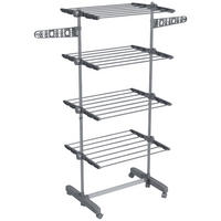WÄSCHESTÄNDER Edelstahl ABS Grau - Weiß/Grau, Kunststoff/Metall (55/172/142cm) - HOMCOM