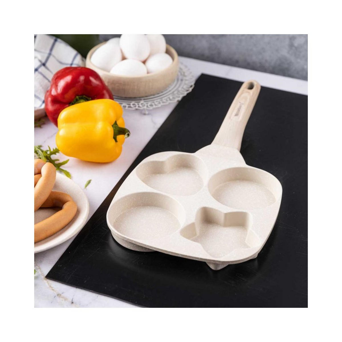 EIERPFANNE Beige 36/19/2.3 cm 56769 - Beige, Metall (19cm) - Klausberg 