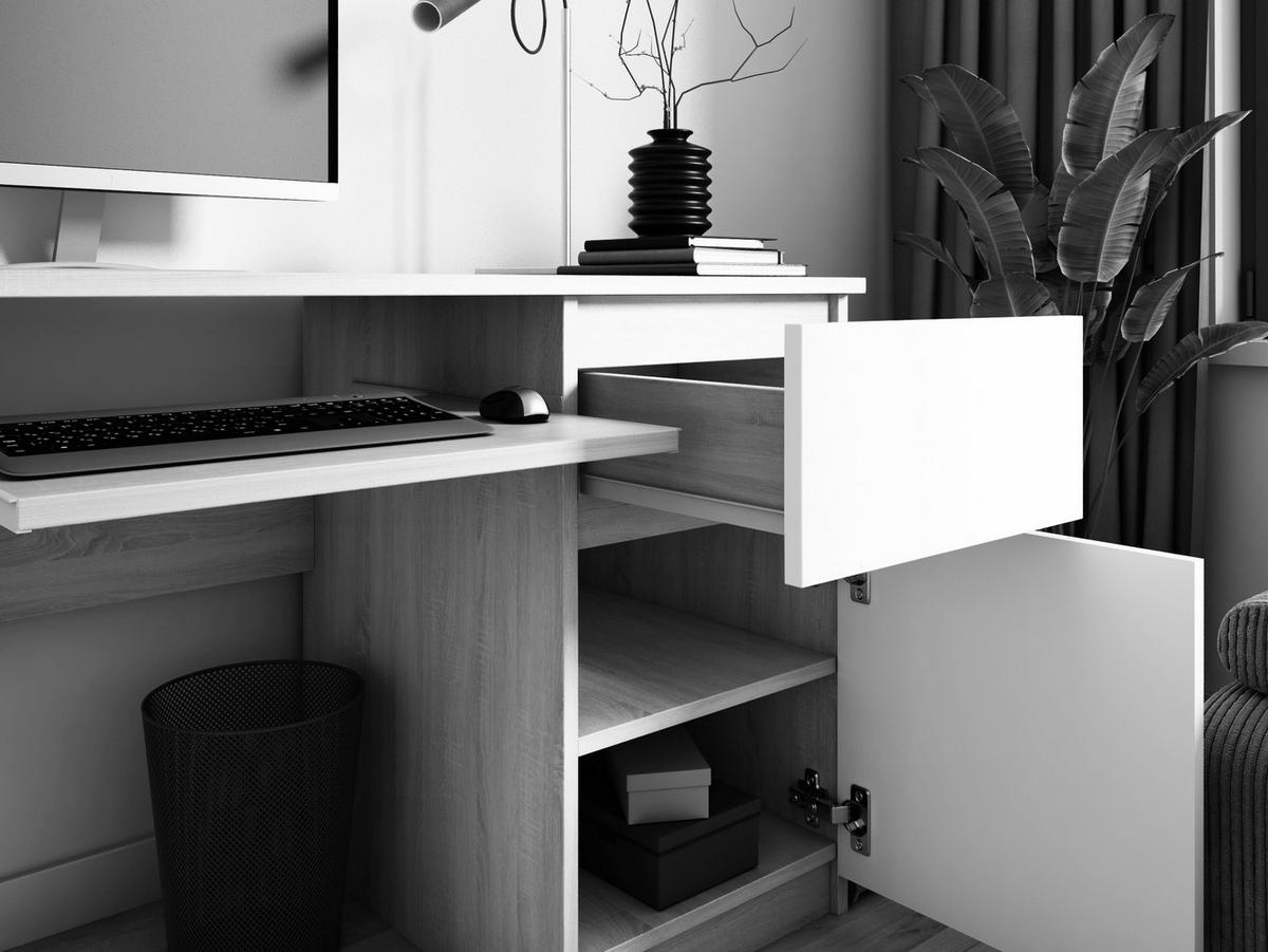 SCHREIBTISCH: 2 Schubladen, Mattschwarz / Glanzschwarz, 135 x 77 x 50 cm - Schwarz Hochglanz/Schwarz, Holzwerkstoff (50/135/77cm) - 3XE LIVING