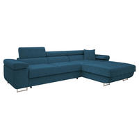ECKSOFA Torezio Mini Cord, Seite: Rechts - Blau, Holz/Textil (280/170cm) - MIRJAN24