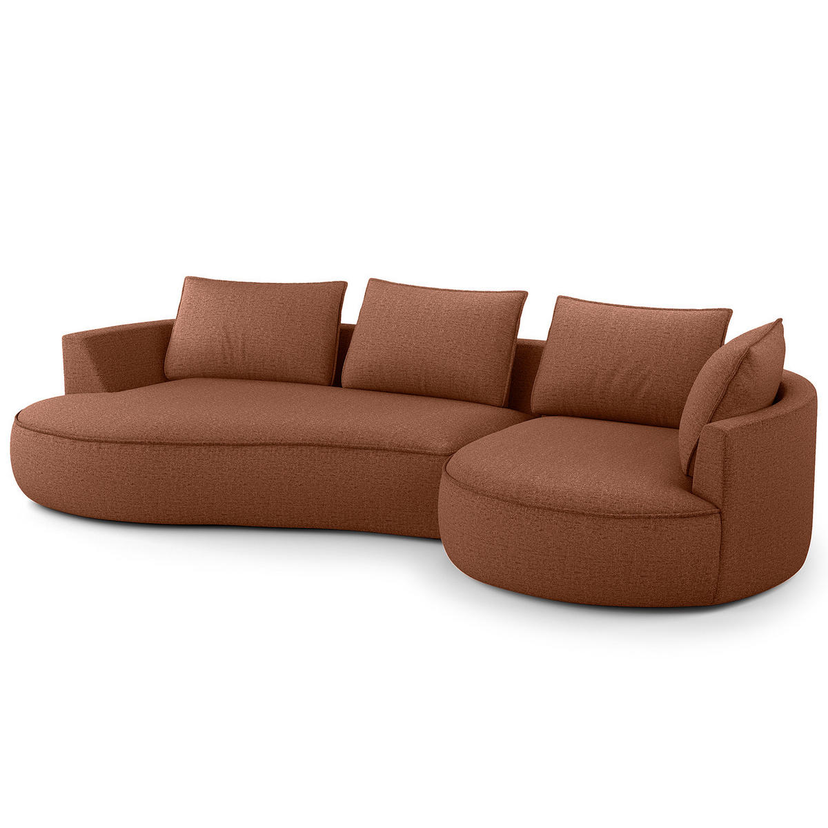 BIGSOFA - Beige/Schwarz, Kunststoff/Textil (322/82/154cm) - home24