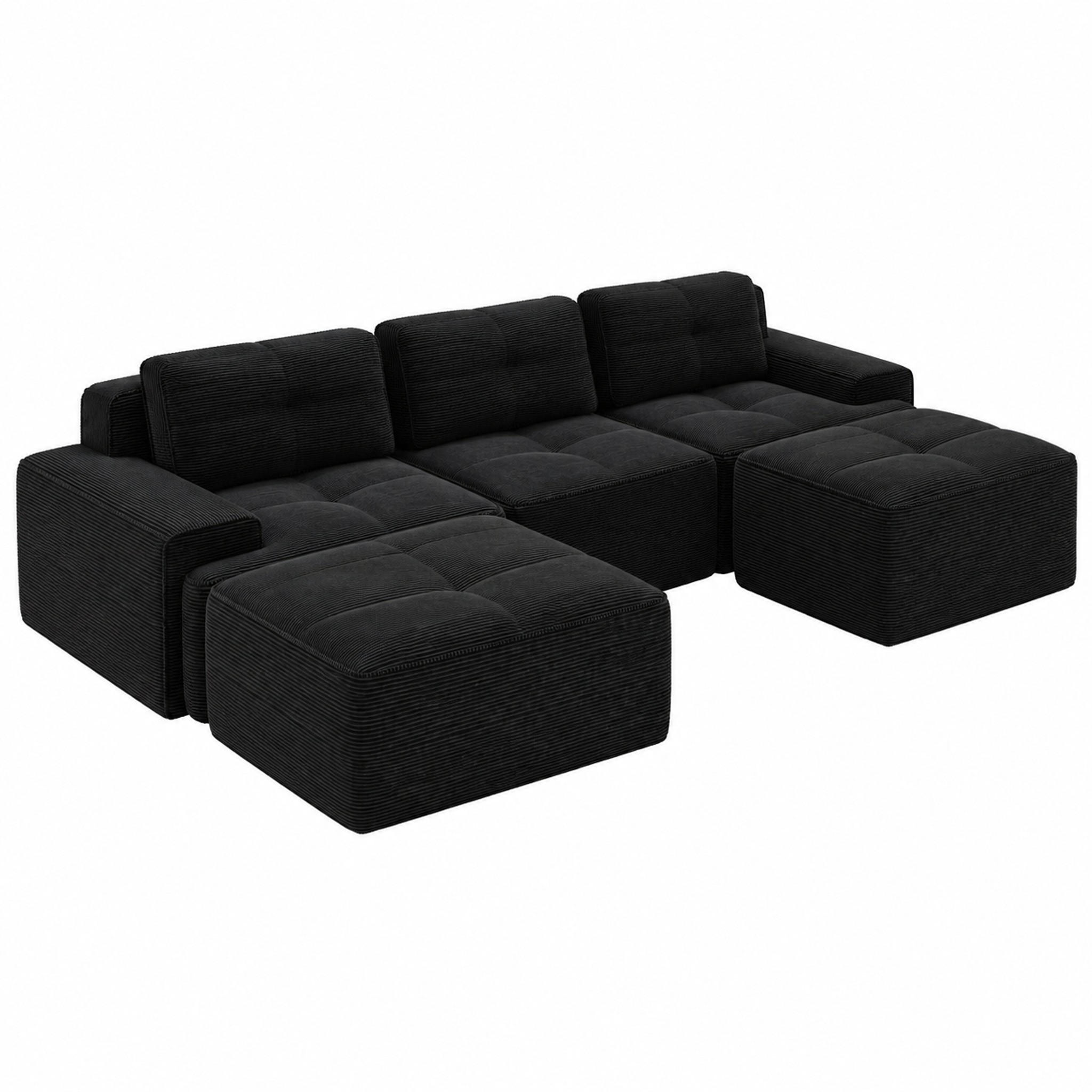 Meubliv Sofa Schwarz 177x69x293.1 cm