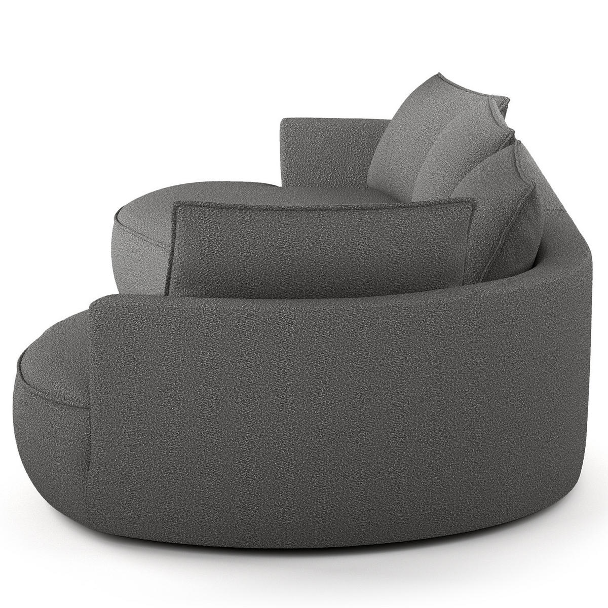 BIGSOFA - Schwarz/Grau, Kunststoff/Textil (322/82/154cm) - home24