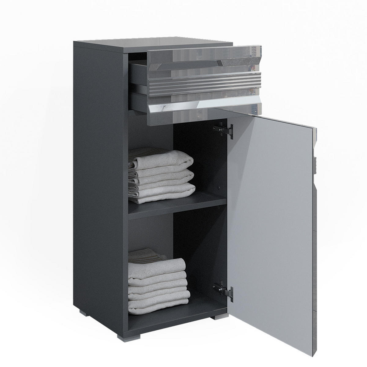 MIDISCHRANK Fredd Anthrazit 36.4 x 79 cm - Anthrazit, Holzwerkstoff (36.4/79/31cm) - Vicco