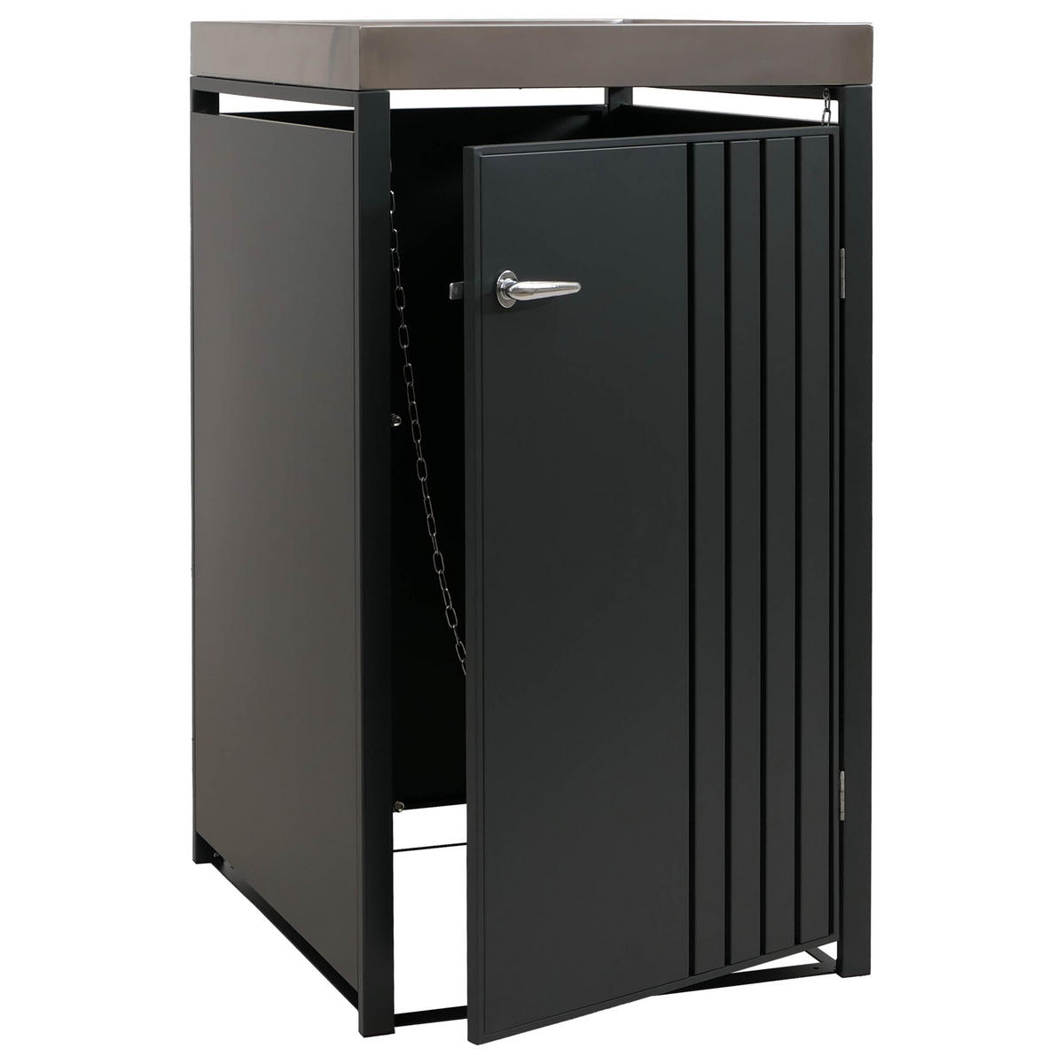 MÜLLTONNENBOX 1er mit Pflanzkasten HxBxT 125x68x84cm Anthrazit - Anthrazit, Metall (68/125/84cm) - PROREGAL