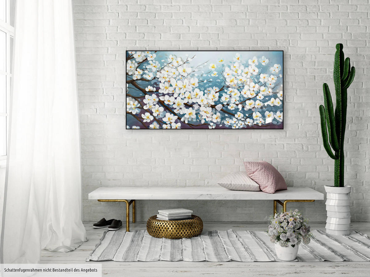 ÖLGEMÄLDE 140/70 cm - Blau/Weiß, Holz/Textil (140/70cm) - KUNSTLOFT