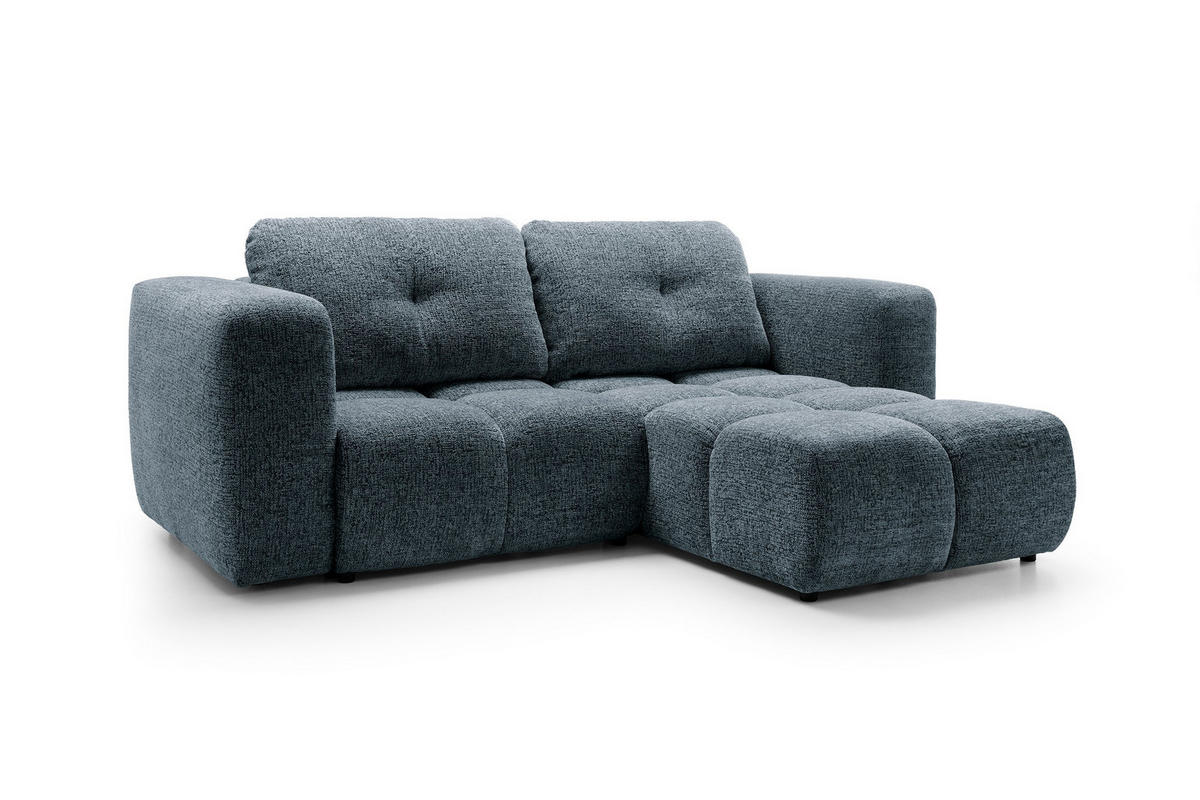 ECKSOFA ARTE 01 Dunkelblau Chenille mit Schlaffunktion - Dunkelblau, Holz (245/177cm) - MASSENO