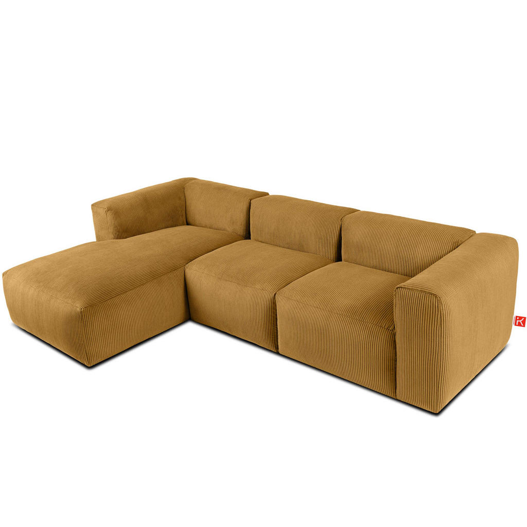 Thumbnail - Konsimo® Eckmodulsofa-Links, Gelb, Textil, einzeln stellbar,Freiform, 297x180 cm, Wohnzimmer, Sofas & Couches, Wohnlands...