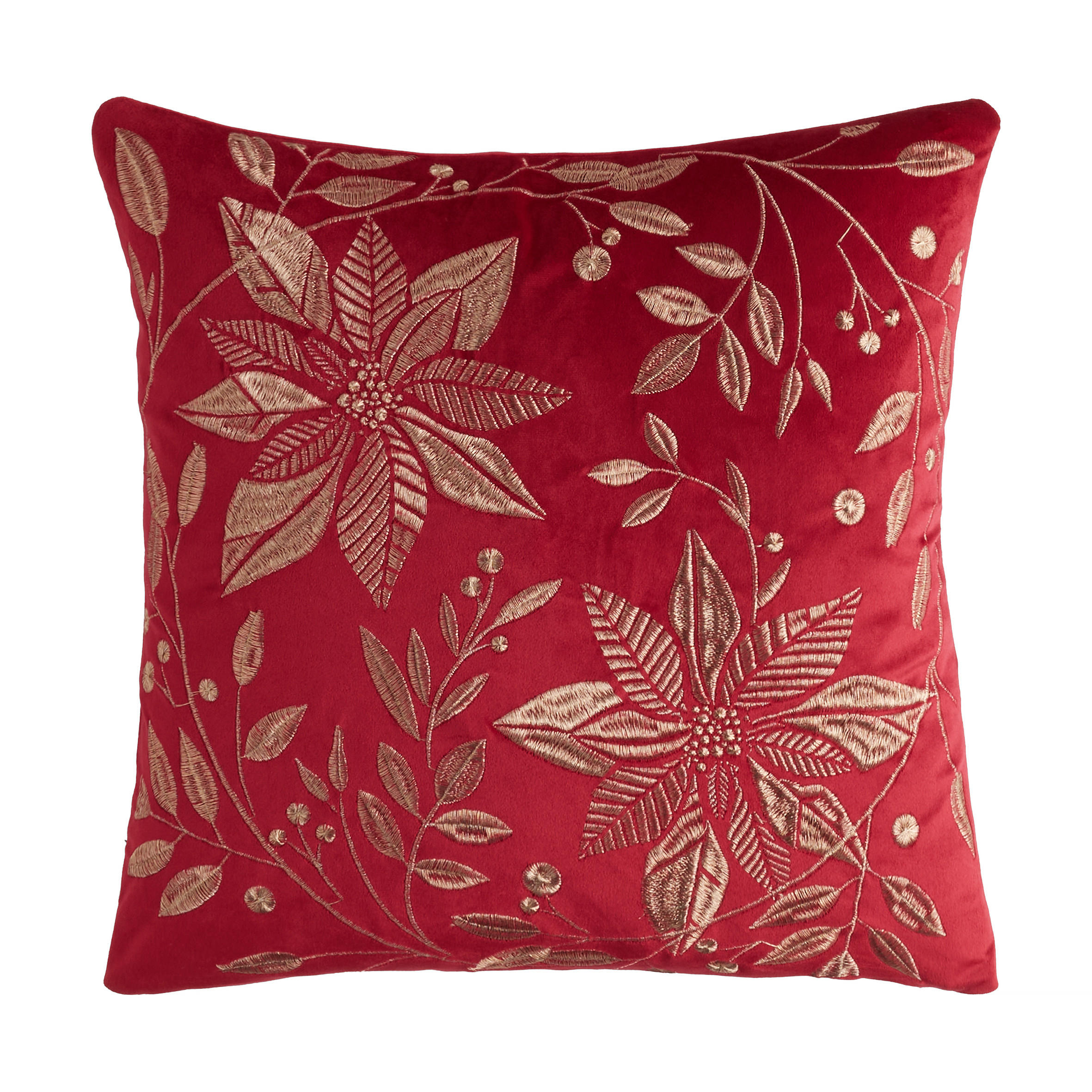 KISSENBEZUG Petalina, 45x45cm, Rot, Weihnachten Kissenhülle, Weihnachtsdeko, Christmas, Weihnachtsmotiv Sofakissen Dekokissenbezuge - Rot, Kunststoff (45/45cm) - home&you