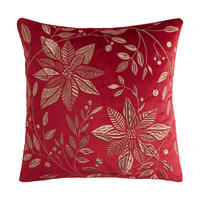 KISSENBEZUG Petalina, 45x45cm, Rot, Weihnachten Kissenhülle, Weihnachtsdeko, Christmas, Weihnachtsmotiv Sofakissen Dekokissenbezuge - Rot, Kunststoff (45/45cm) - home&you