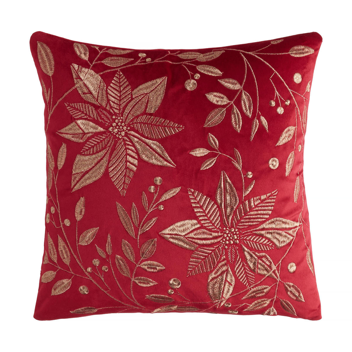 KISSENBEZUG Petalina, 45x45cm, Rot, Weihnachten Kissenhülle, Weihnachtsdeko, Christmas, Weihnachtsmotiv Sofakissen Dekokissenbezuge - Rot, Kunststoff (45/45cm) - home&you