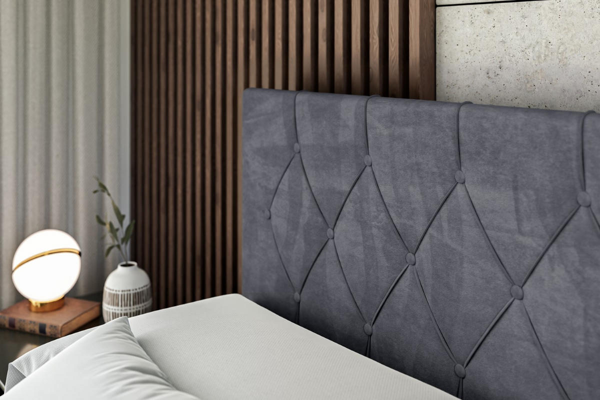 BOXBETT VELANTO-Z - 140 x 200 - H4 - Dunkelgrau - Dunkelgrau, Holzwerkstoff (140/200cm) - ALTDECOR