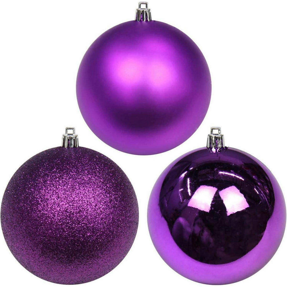 WEIHNACHTSKUGELN 6-teiliges Set 10 cm Lila bruchsicher Kunststoff - Multicolor, Kunststoff (10/10/10cm)