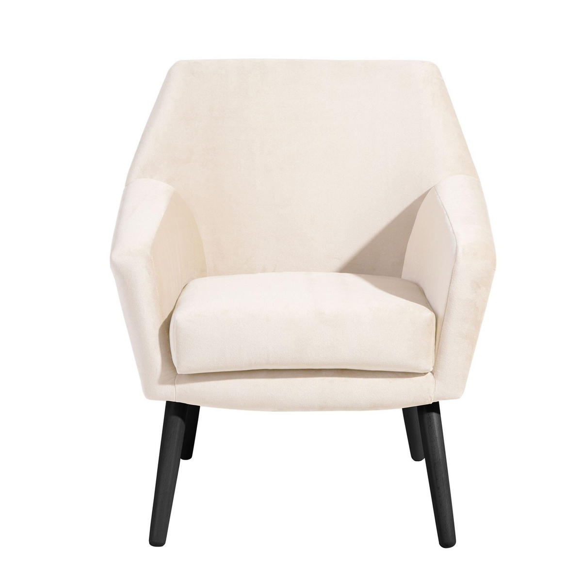 SESSEL Kachka Bezug Samtvelour Buche schwarz / creme - Buche Kolonial/Creme, Kunststoff (71/81/67cm) - 58aufmkessel