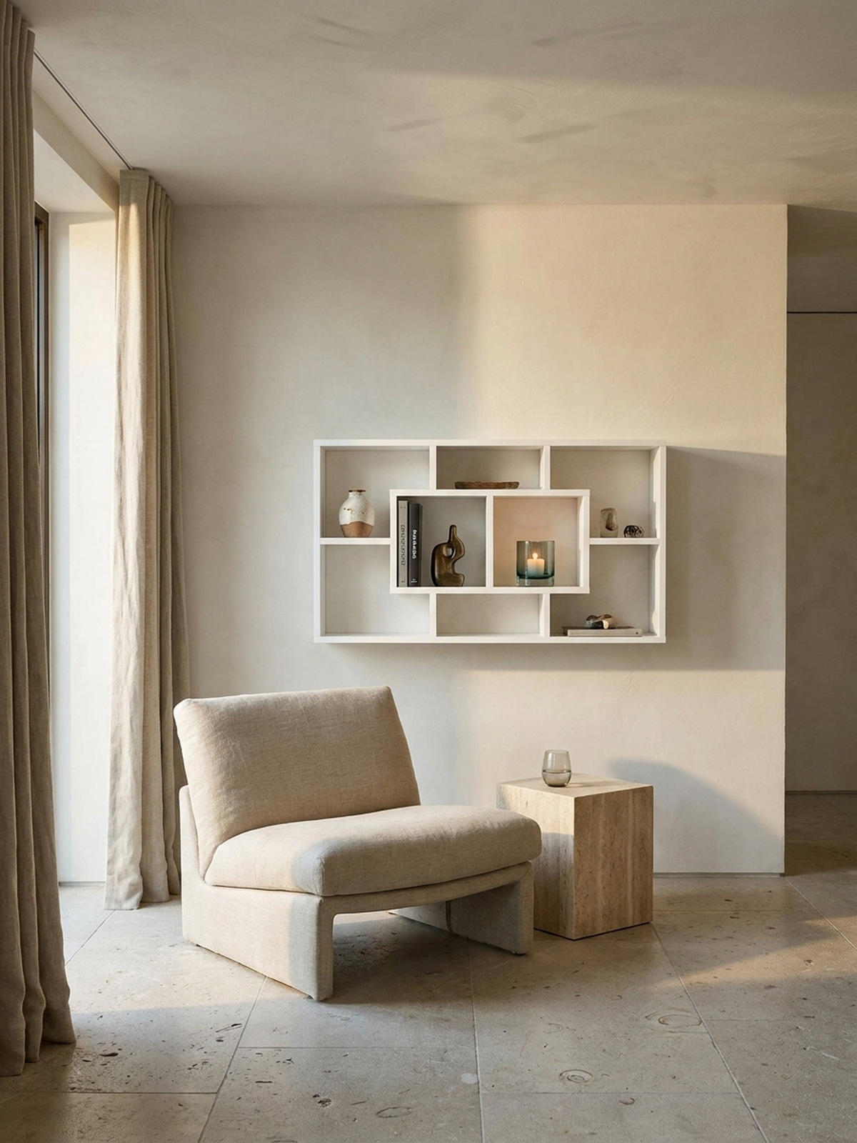 WANDREGAL RUR MDF Melaminbeschichtet Modern, Weiß 85x16x48 cm - Weiß, Holz (85/48/16cm) - KADIMA DESIGN