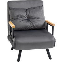 ROZKLÁDACÍ křeslo 63/73/81 cm s lůžkovou funkcí a 5polohovým opěradlem, Tmavě šedá - tmavě šedá, kov (73/81/63cm) - Redom