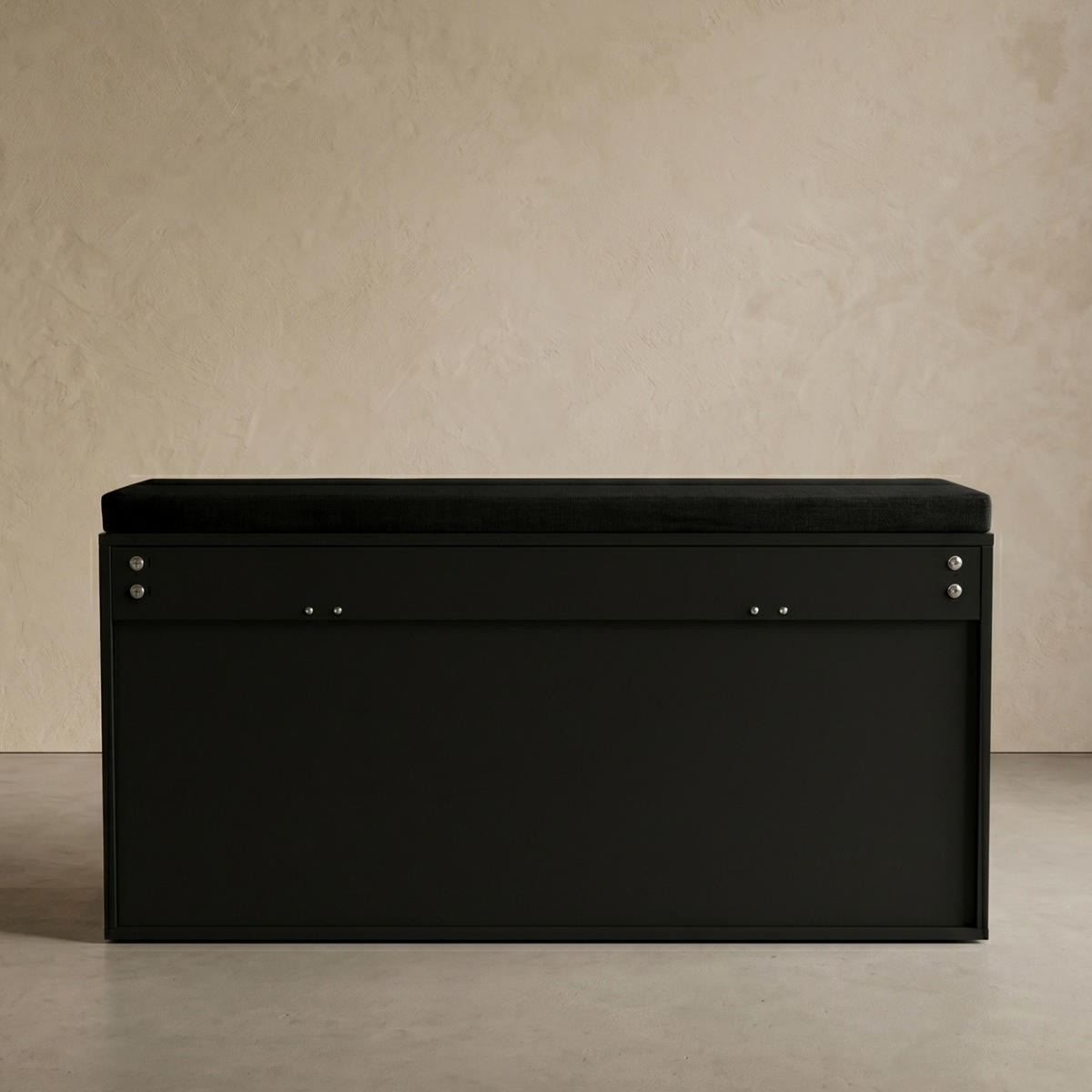SCHUHSCHRANK mit Sitzfläche Gradia 100/34/53 cm - Schwarz, Holzwerkstoff (34/53/100cm) - BOXIMO