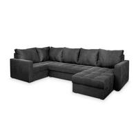 ROHOVÁ SEDAČKA LORIVO šedá - šedá, dřevo/textil (285/150cm) - MASSENO