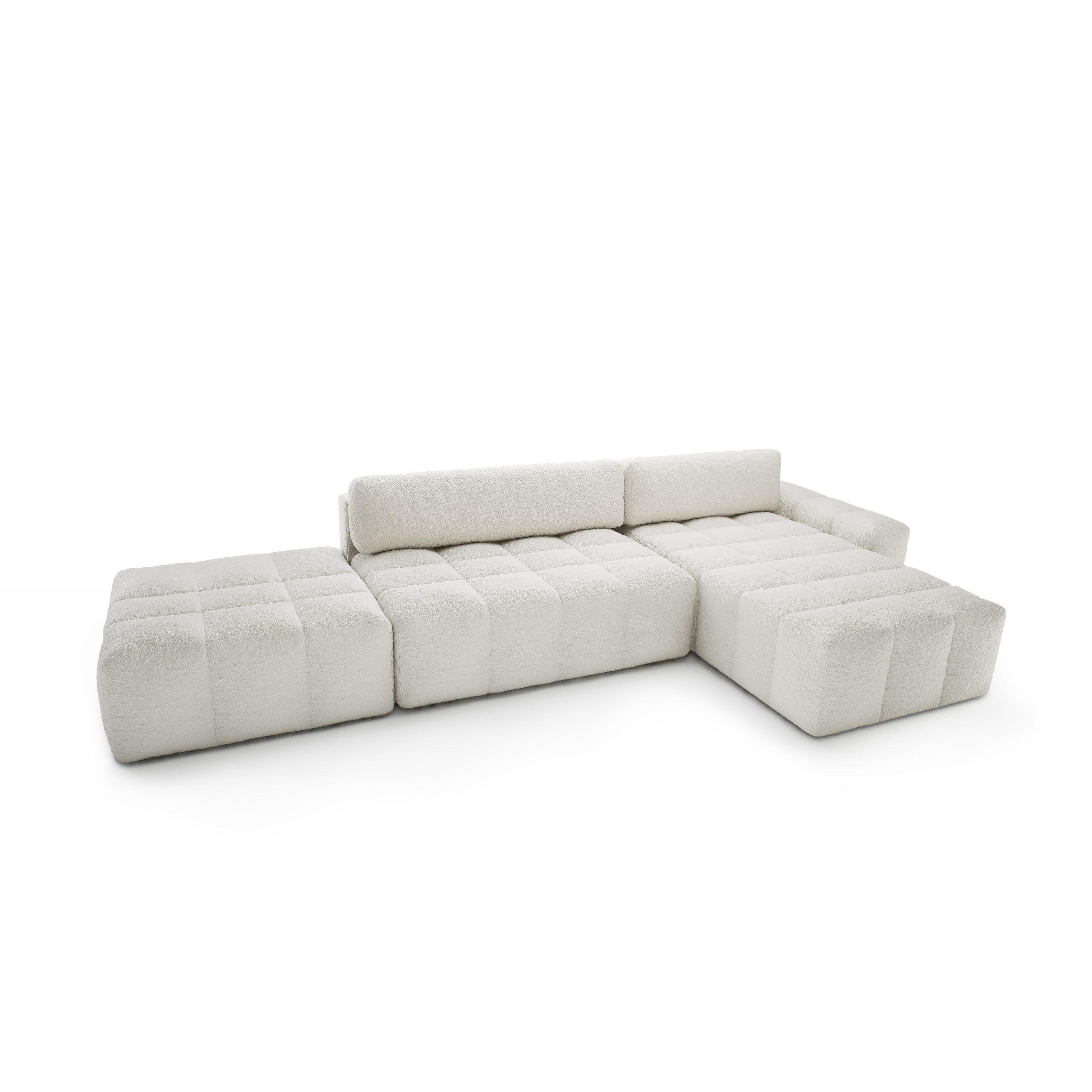 ECKSOFA mit Schlaffunktion Liptitz La, Creme - Creme, Textil (100/363cm) - Fedve