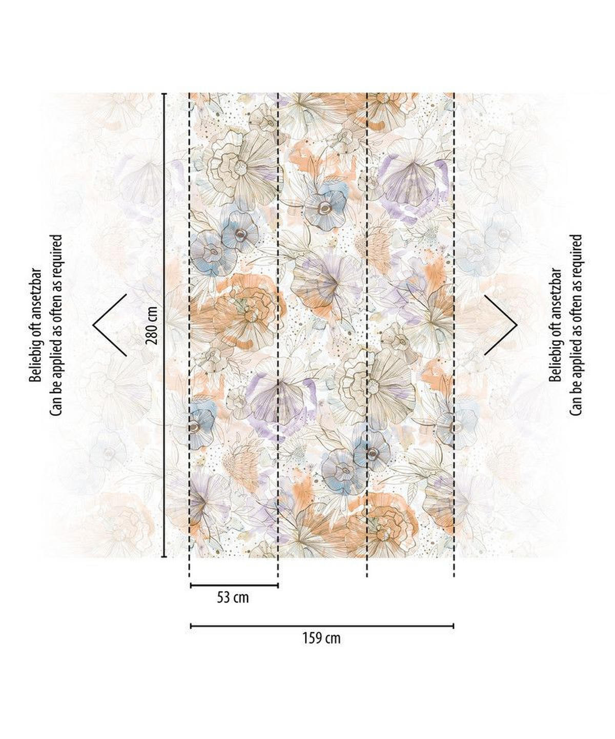 VLIESTAPETE Orange 159/280 cm - Orange, Textil (159/1cm) - KUNSTLOFT