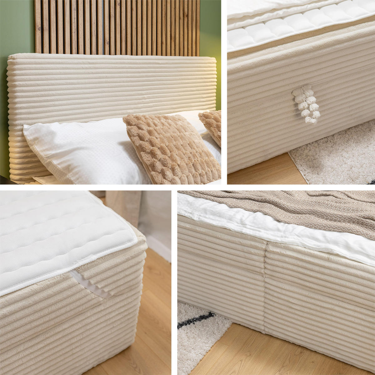 BOXBETT Wokio - H3 - Schwarz/Grau, Holzwerkstoff/Kunststoff (180/200cm) - MIRJAN24