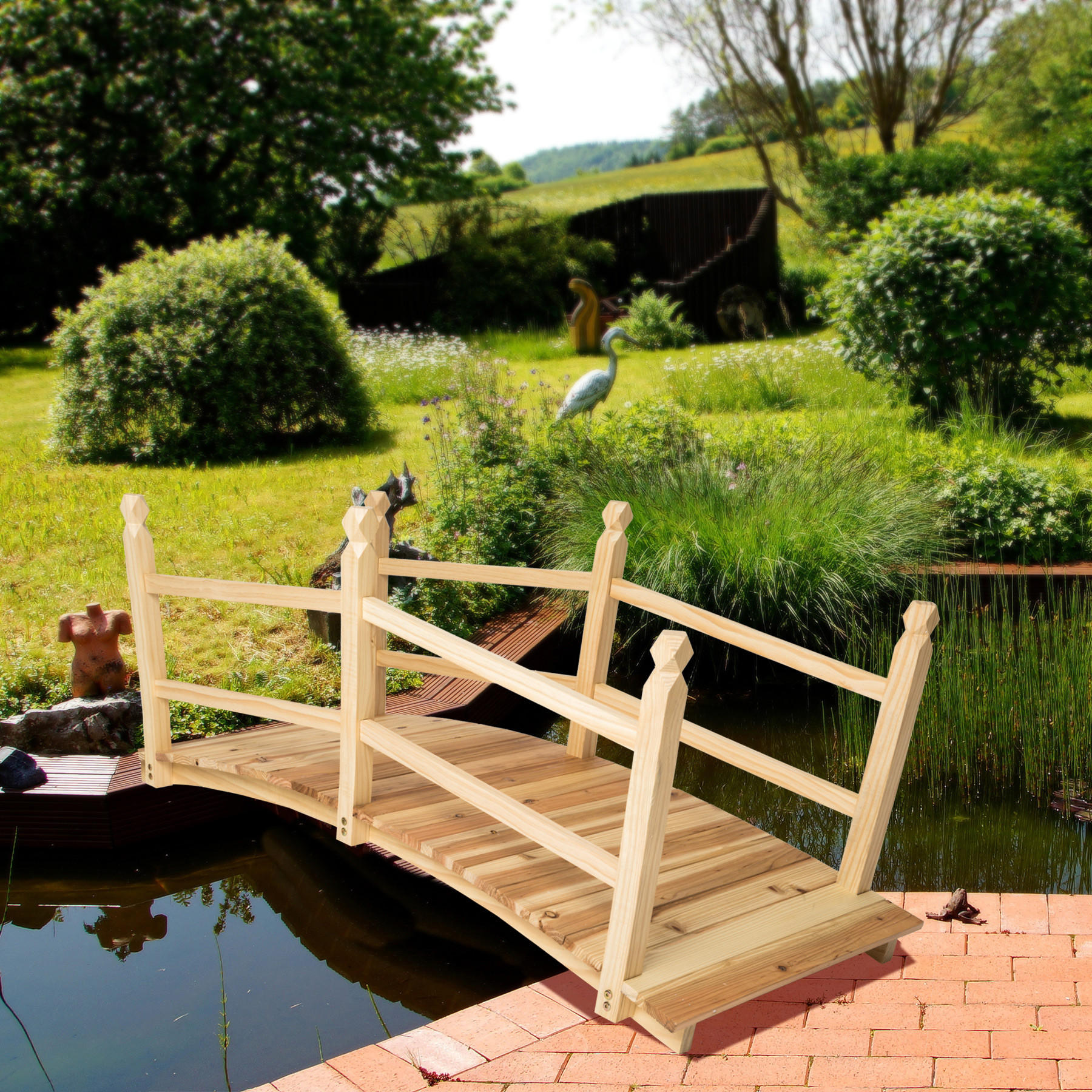 GARTENBRÜCKE Cantara,137 x 58 x 58 cm,braun - Braun, Holz (137/58/58cm) - tectake