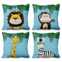 ZIERKISSENBEZUG 41 x 41 cm 4er Set Karikatur Tiere - Multicolor, Textil (41/41cm)