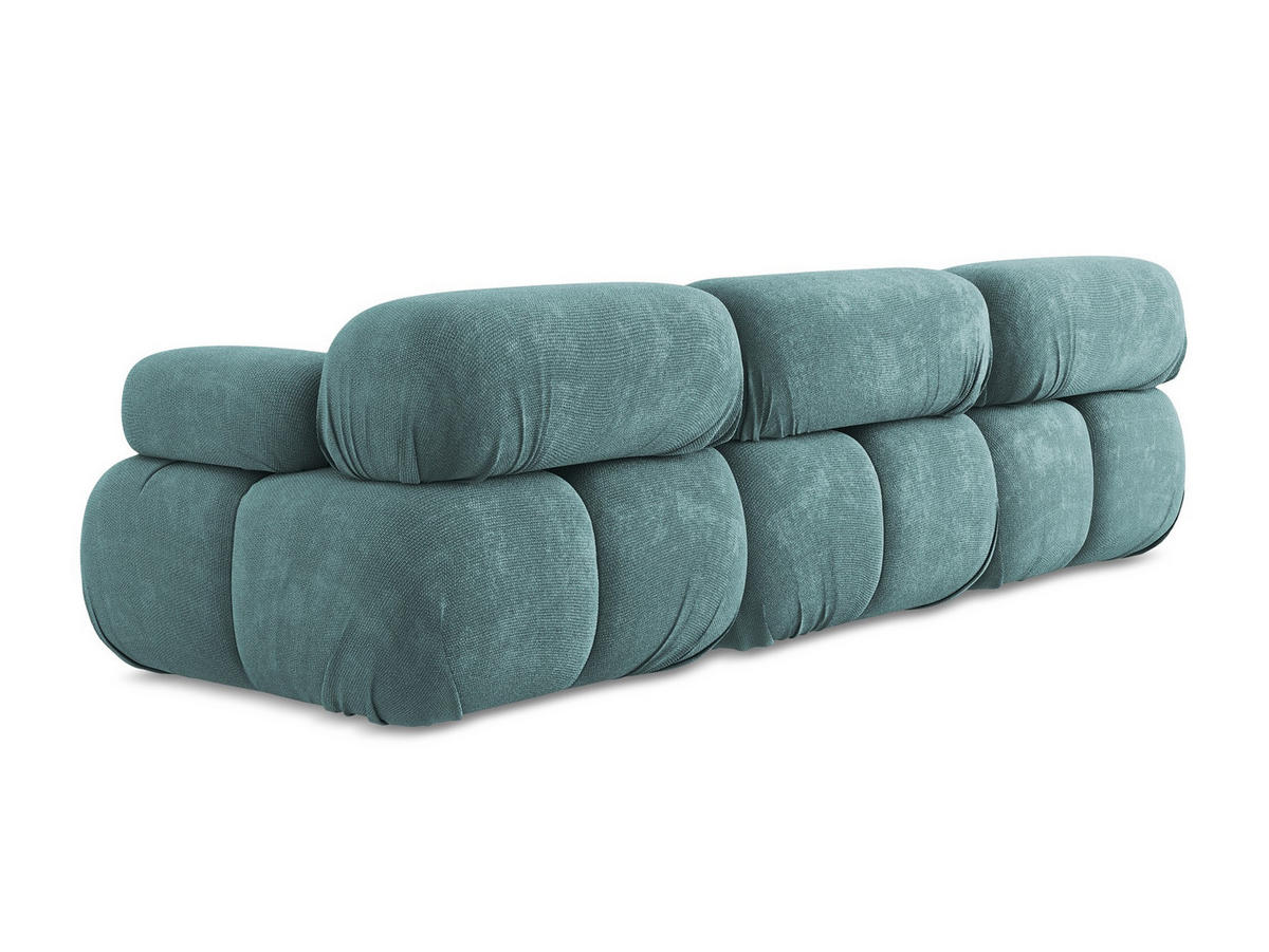 3-SITZER SOFA Chenille Stoff Blau - Blau/Beige, Kunststoff/Textil (285/70/96cm) - Makamii