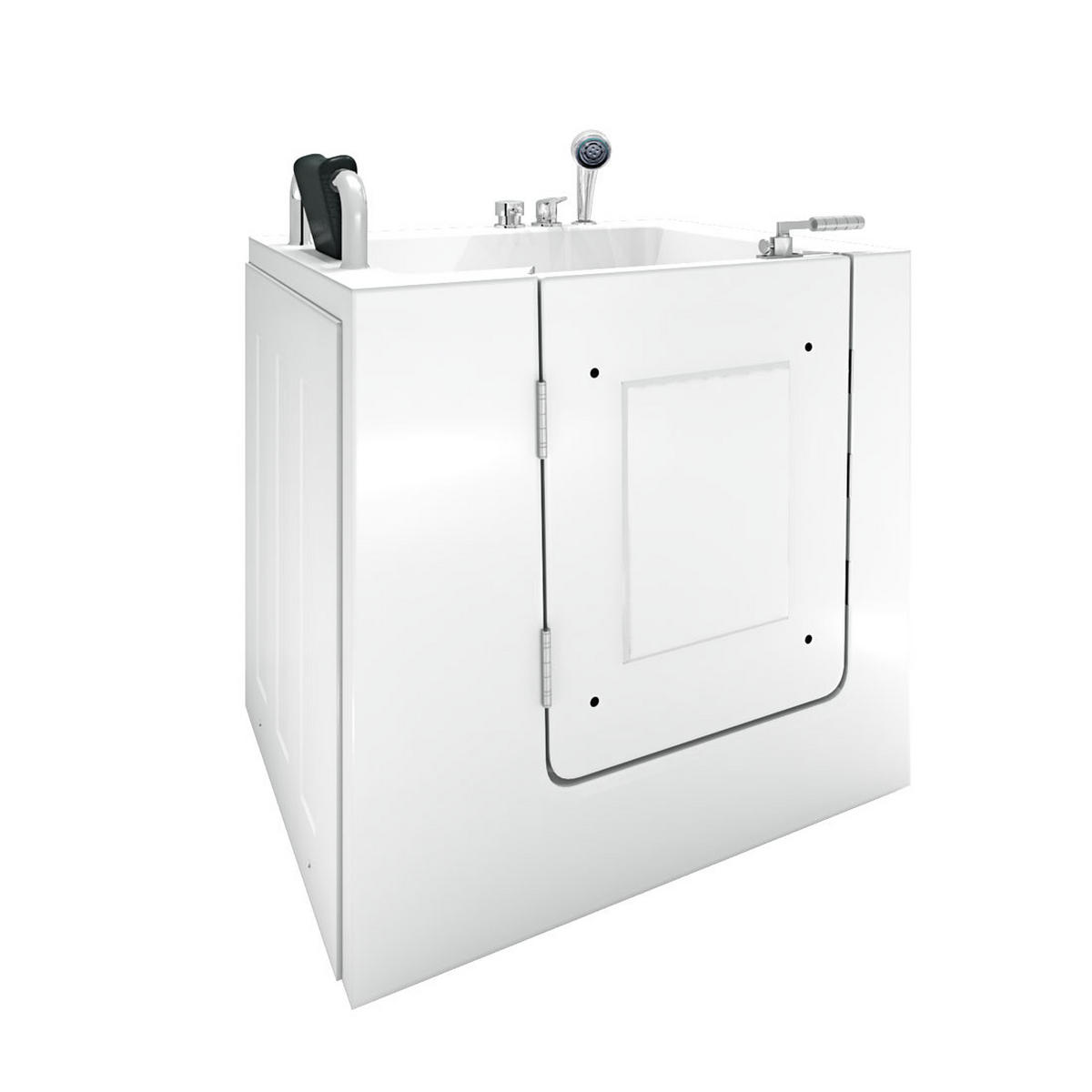 SENIOREN Badewanne mit Tür S02-C-L - Weiß, Glas/Kunststoff (78/113/100cm) - AcquaVapore by Sandra Jentho