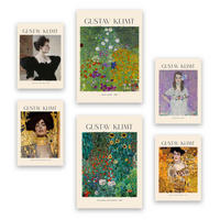 POSTER Set Mit 6 Klimt Blatt 2 Malergalerie A3 & A4 Rahmenlos - Klar, Papier (29/3cm) - Nacnic