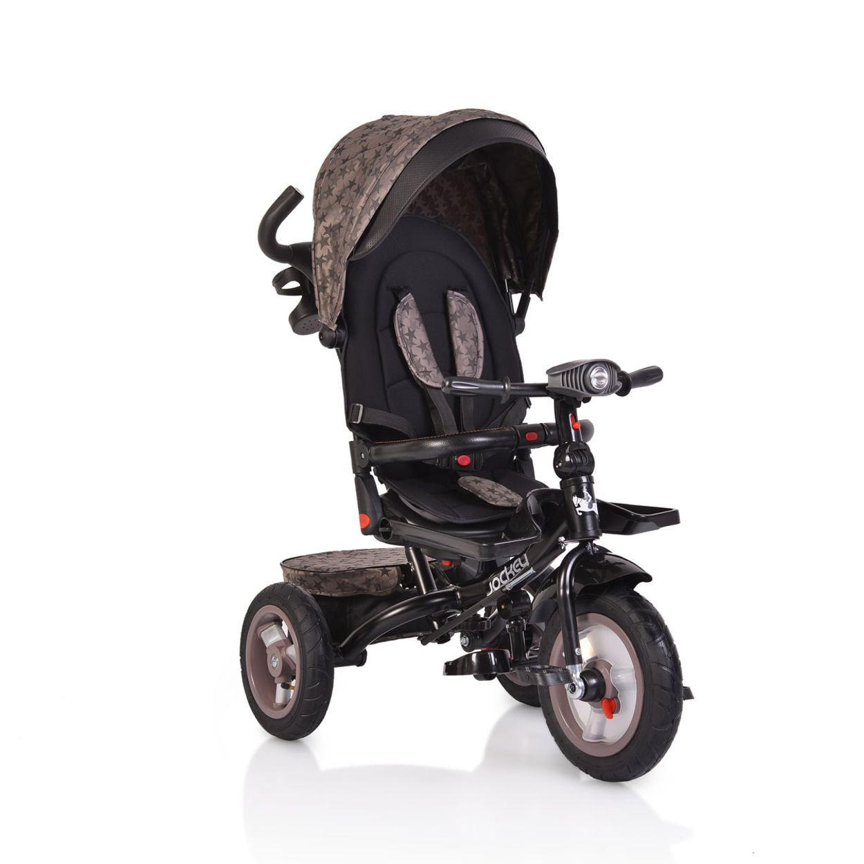 DREIRAD Jockey beige Gummireifen Musik Sitz drehbar Schubstange verstellbar - Beige, Metall (120/53.5/100cm)
