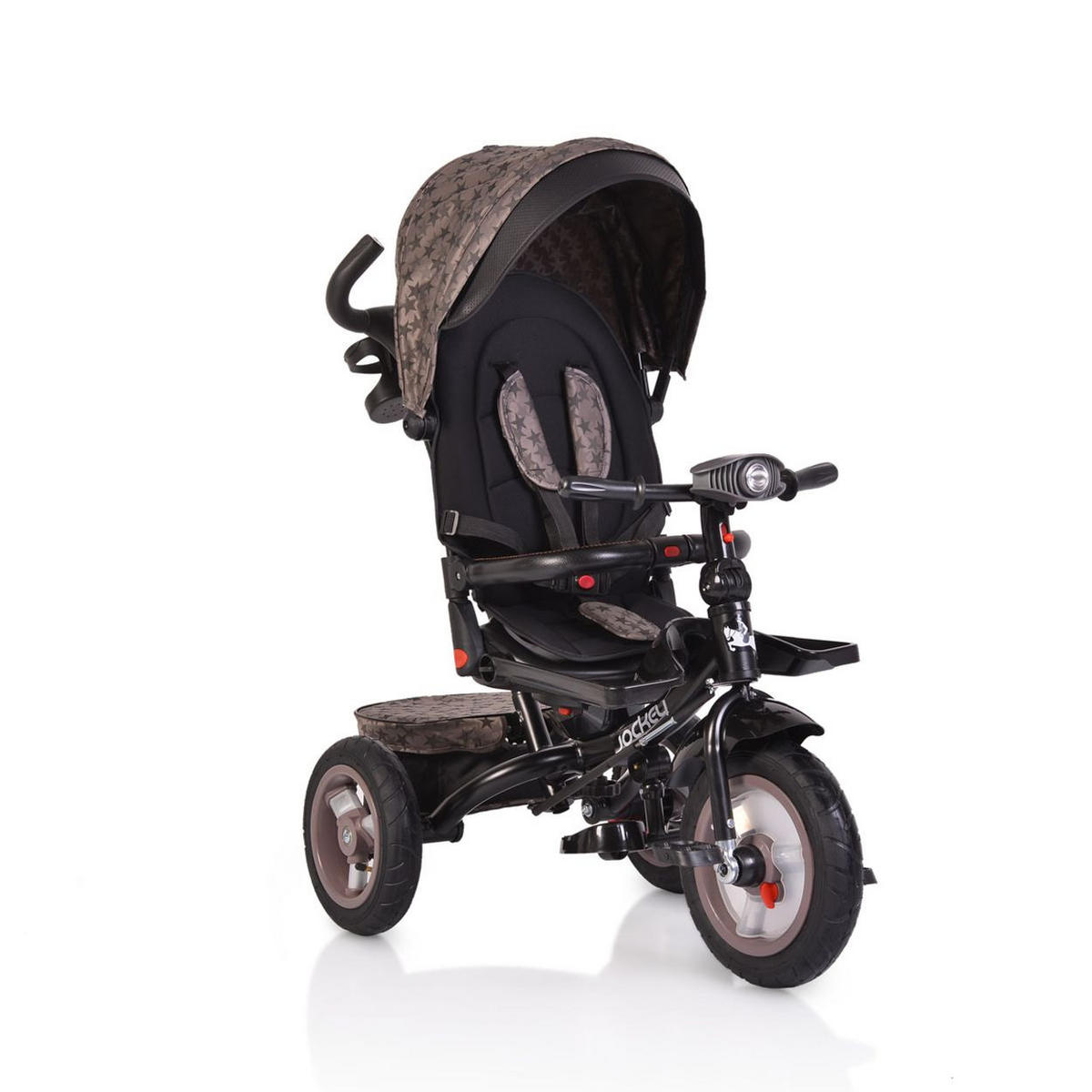 DREIRAD Jockey beige Gummireifen Musik Sitz drehbar Schubstange verstellbar - Beige, Metall (120/53.5/100cm)