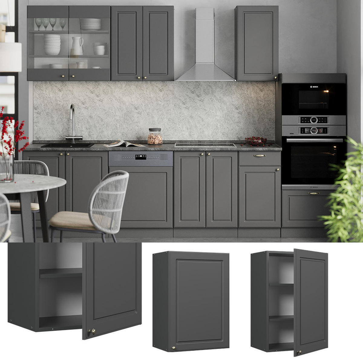 VĚŠÁK NA STĚNU Fame-Line Anthrazit-Gold Landhaus - antracitová, kompozitní dřevo (50/72/34.1cm) - Vicco