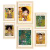 POSTER Set Mit 6 Klimt 1 Malergalerie A3 & A4 Rahmen Aus Hellem Holz - Beige, Papier (29/3cm) - Nacnic