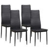 STUHL MILANO Lederimitat Metallbeine 4er Set Schwarz - Schwarz, Kunststoff/Metall (42/98/43cm) - Albatros