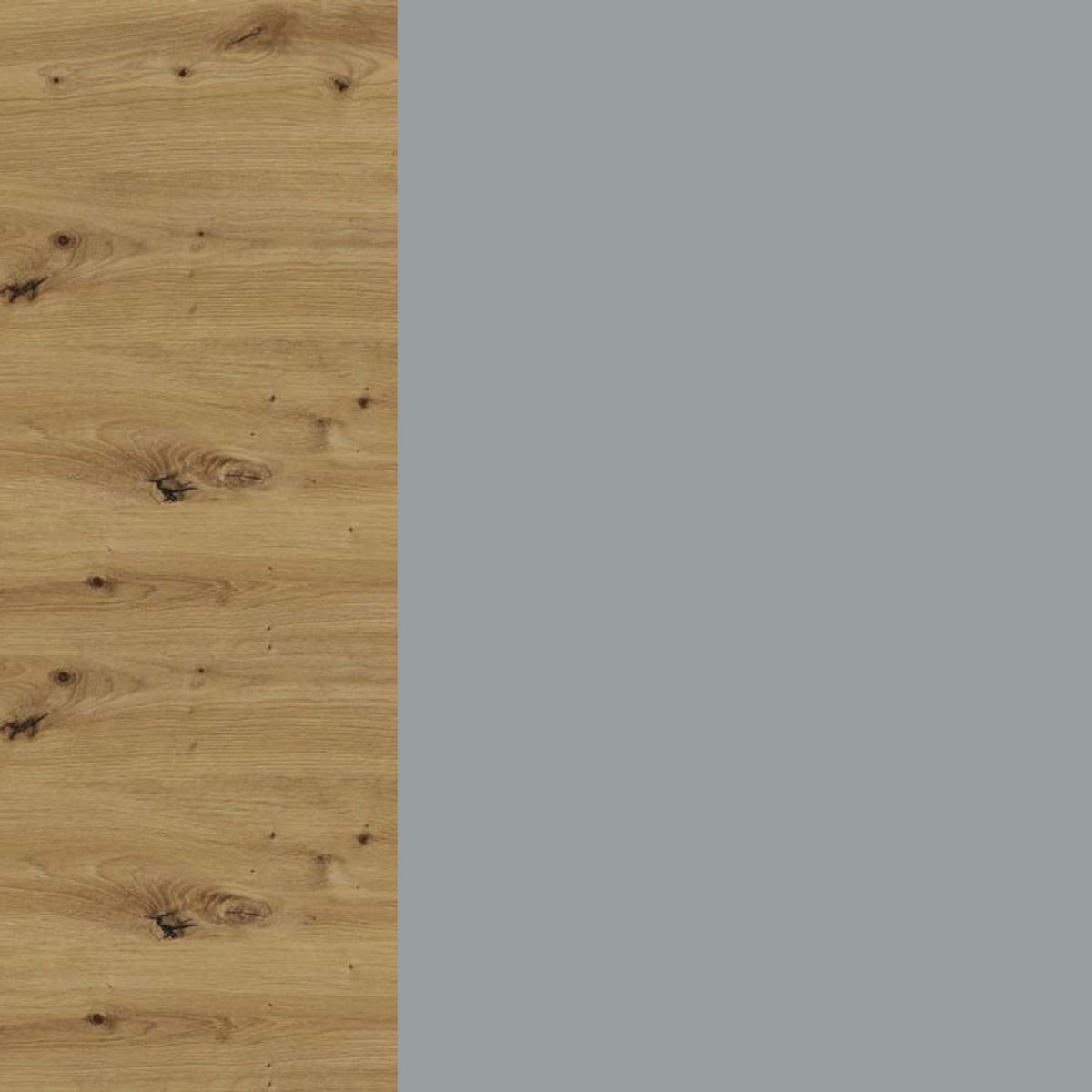 L-FORM KÜCHENZEILE Salo 18-tlg Eiche Artisan / Dust Grey Matt 387,2 / 266,7 / 207cm - Blum Teilauszug - Eiche Artisan/Grau, Holzwerkstoff/Metall (387.2/207/266.7cm) - Feldmann-Wohnen
