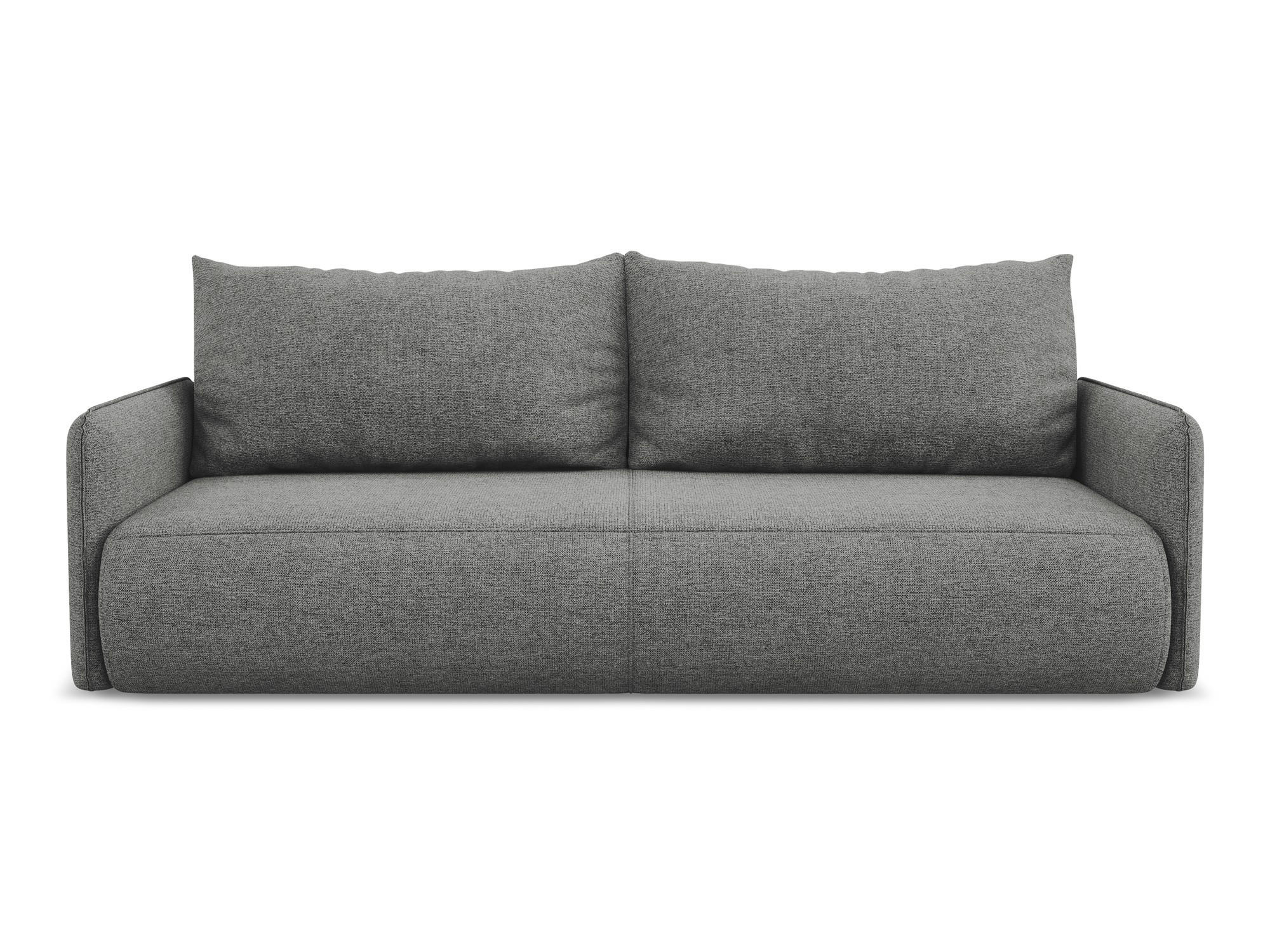 3-SITZER SOFA mit Schlaffunktion Chenille Stoff Grau - Schieferfarben/Schwarz, Kunststoff/Textil (216/86/105cm) - Makamii