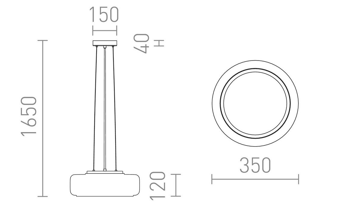 PENDELLEUCHTE NAOMI 35 Rauchglas 18 W - Grau, Metall (30/30/120cm) - Rendl