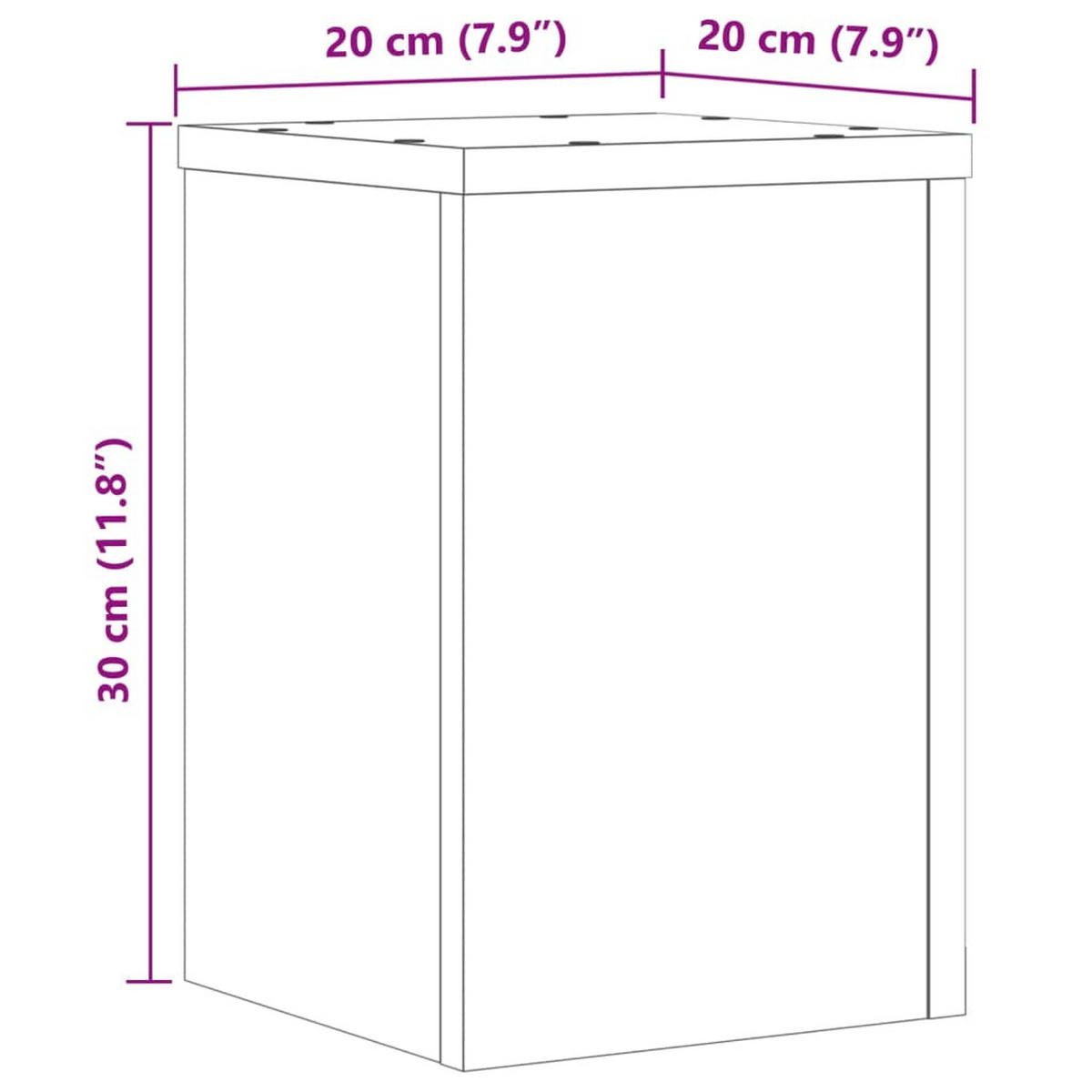 PFLANZENSTÄNDER 2Er Set Altholz-Optik 20/20/30 Cm Holzwerkstoff - Braun, Holzwerkstoff (20/30/20cm) - vidaXL