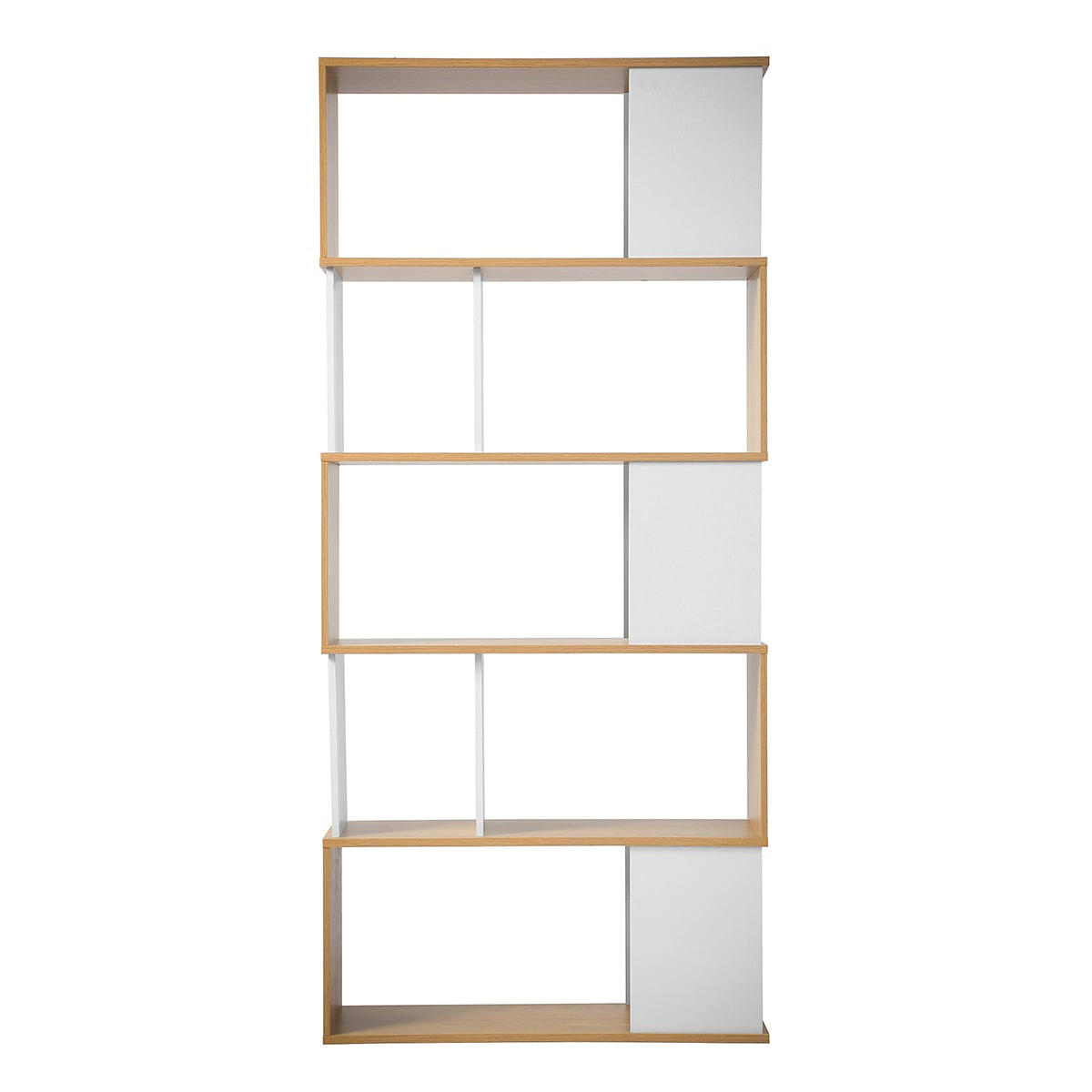 BÜCHERREGAL in Weiß- und Eichendekor - H173,5 cm - Weiß, Holzwerkstoff (29.5/173.5/80cm) - Calicosy