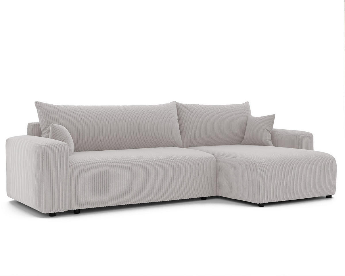 ECKSOFA mit Schlaffunktion und Bettkasten, Beige - Beige, Holzwerkstoff/Textil (145/278cm) - Idohome