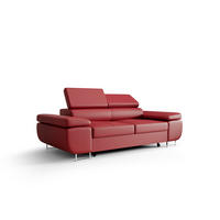 SCHLAFSOFA PRAGA 2, Sofa mit Schlaffunktion, Farbe: Rot, Kunstleder - Rot, Textil (208/90/100cm) - O-Sofa