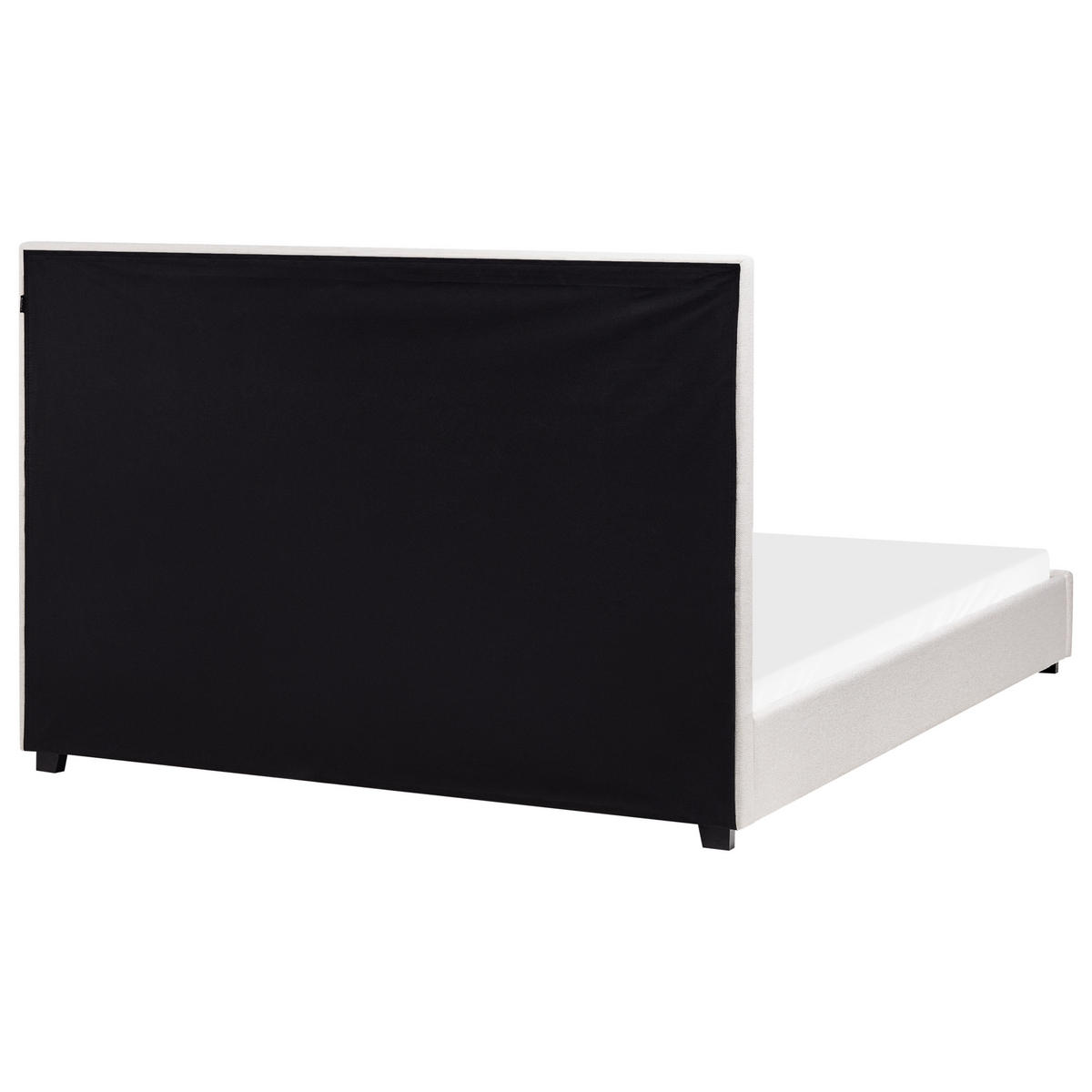 BETT mit Lattenrost 160/200 cm Hellbeige Rouen - Beige/Schwarz, Textil (160/200cm) - Beliani