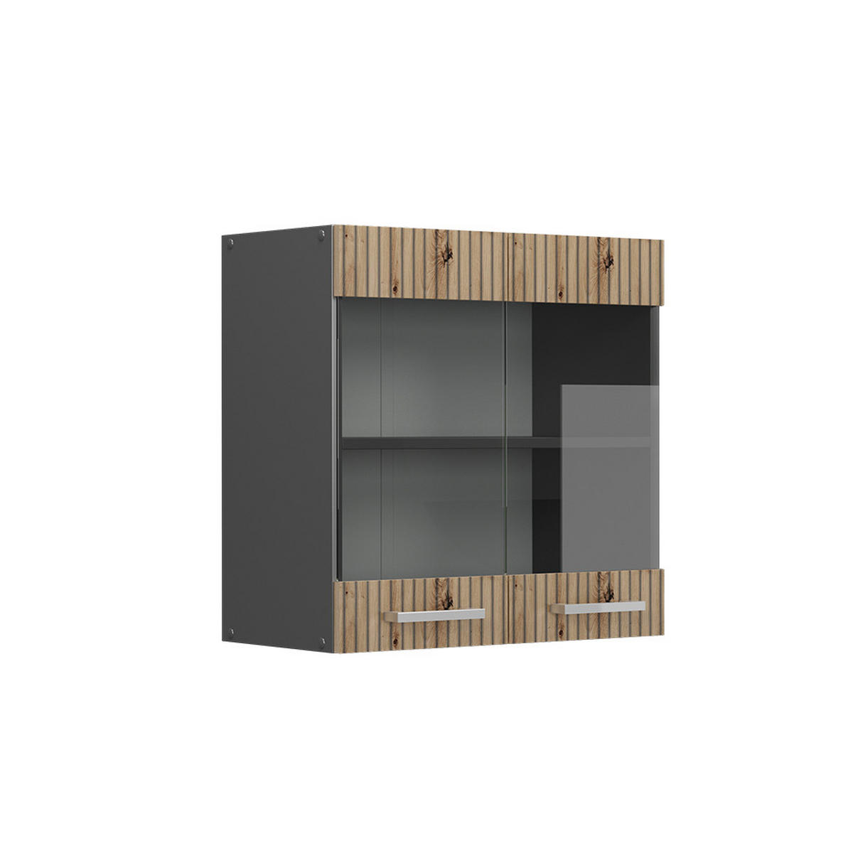 KÜCHENGLASSCHRANK R-Line Artisan-Eiche 60 cm - Anthrazit/Eiche Artisan, Holzwerkstoff (60/60/31cm) - Vicco