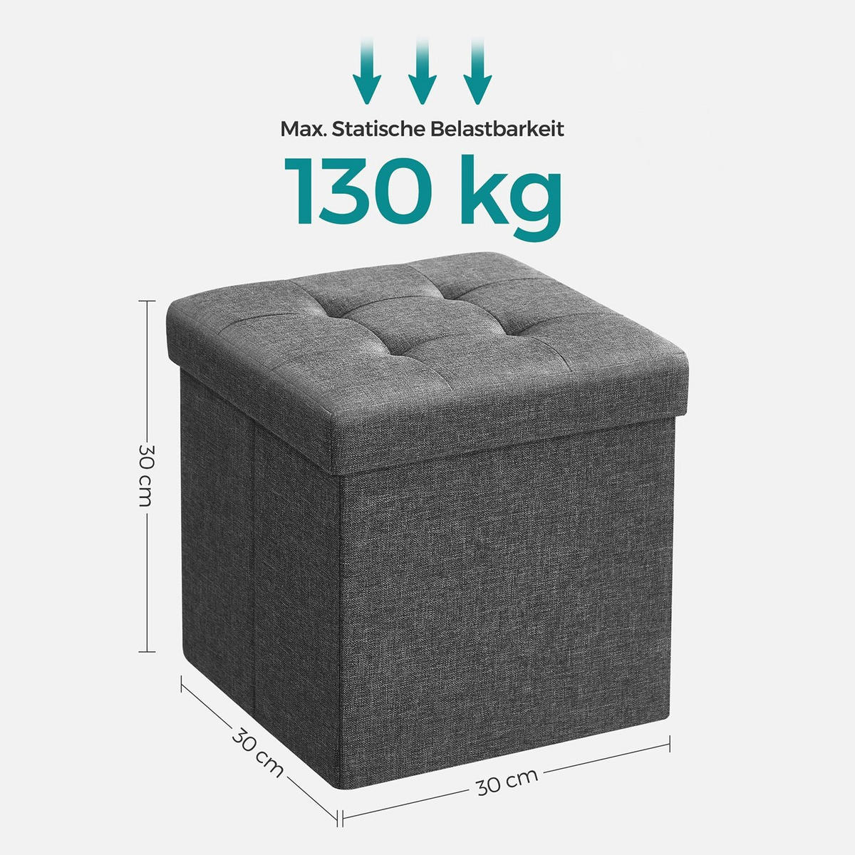 SITZBANK BANGUI - Grau, Textil (30/30/30cm) - Hansiro