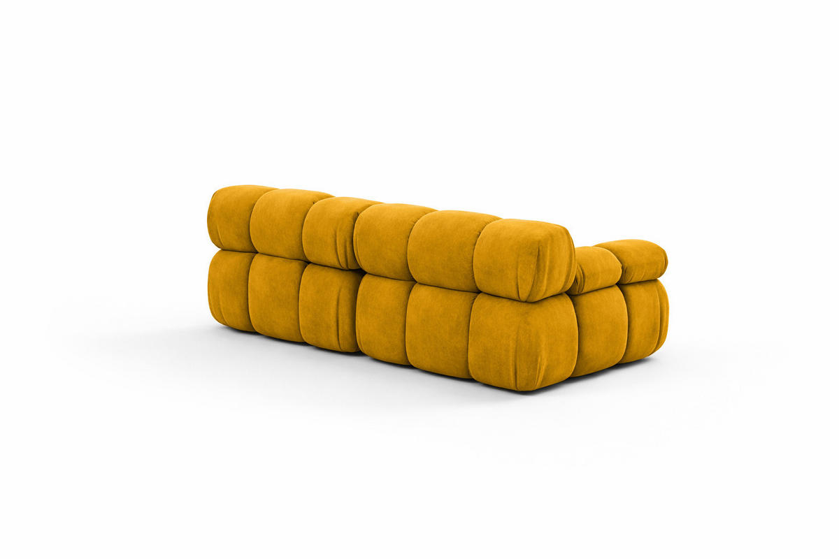 COUCH, 2-Sitzer Modular, Veloursstoff Salvador, Gelb, Selia - Gelb, Holz (190/70/95cm) - Kaiser Möbel