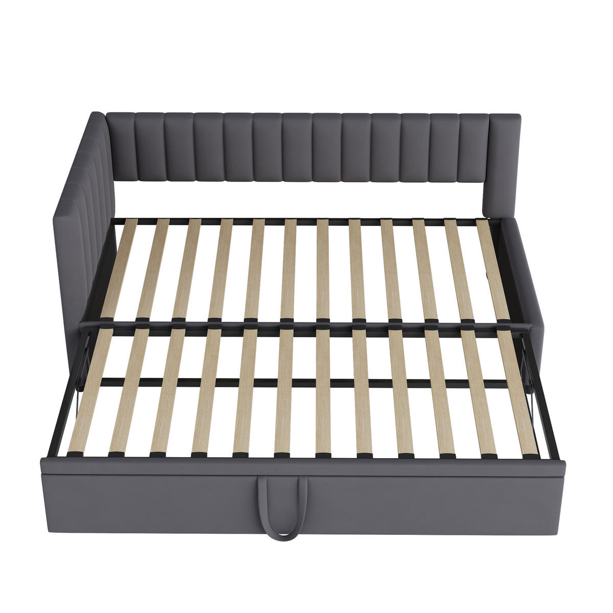 SCHLAFSOFA 90/180 cm grau Samt mit ausziehbarem Bett - Grau, Textil (90/180cm) - OKWISH