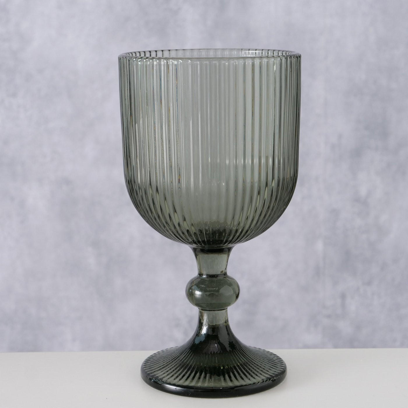 WEINGLAS Geriffelt Rigano - Grau, Glas (350L) - Boltze Home