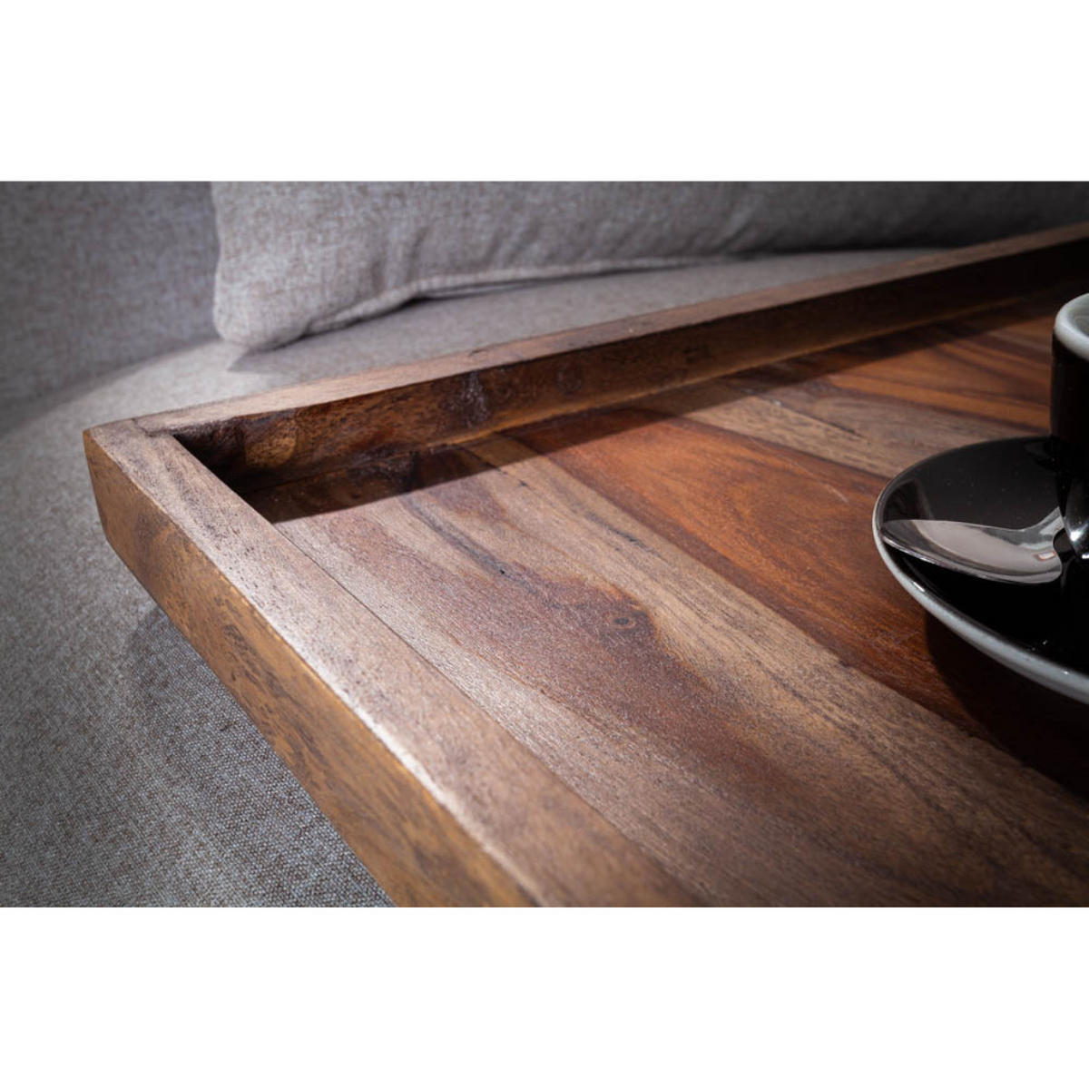 TABLETT MAKASSAR Sheesham Smoke Finish 50 cm - Braun/Grau, Holz (3cm) - riess-ambiente